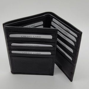 2026CLASSIC RFID Blocking Mens Leather Bi-Fold Big Hipster Wallet, 20 cards …